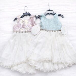 Toddler Dress Bundle 4T Pink Gold Blue Easter Formal